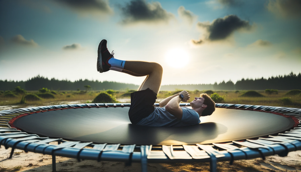 trampoline oefeningen buikspieren bounce boxing