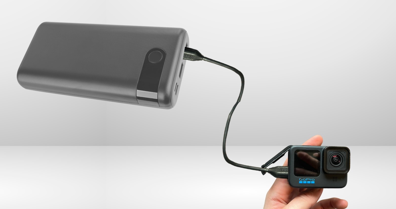 GoPro opladen met powerbank