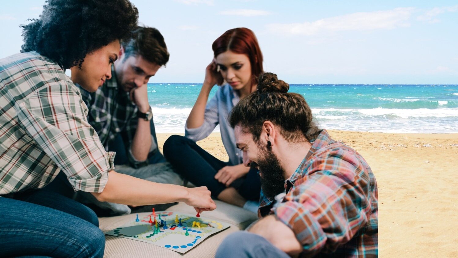 Bordspel op het strand